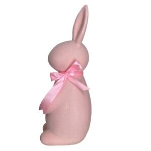 Martha Stewart GIANT 2FT Pink Flocked Easter Bunny Rabbit Statue Spring Decor